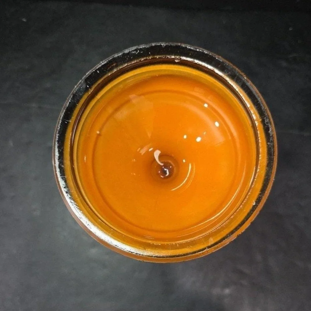Halloween Matte Painted Glass‎ Candlestick, Orange & Black Candle Holder, Fall